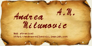 Andrea Milunović vizit kartica